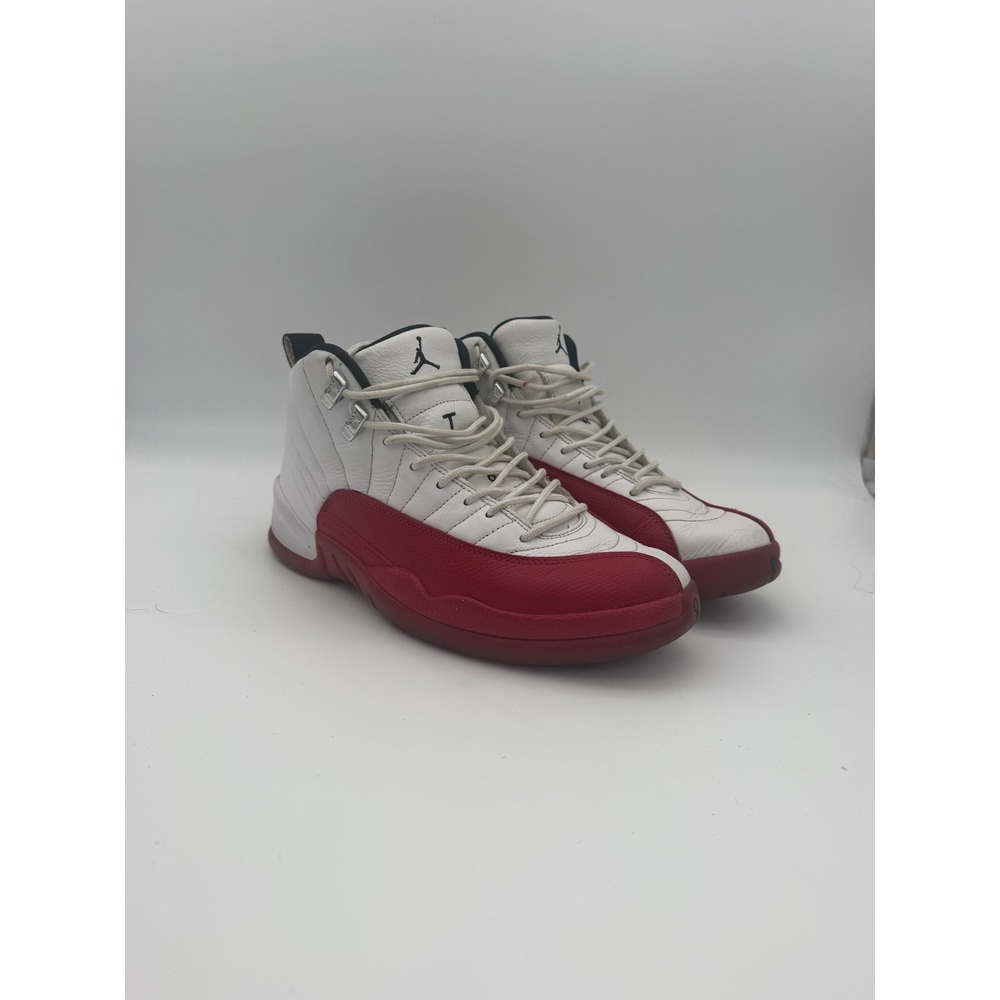 Air Jordan 12 Retro Cherry White Red Mens Basketball Shoes 130690-110 Size 9.5